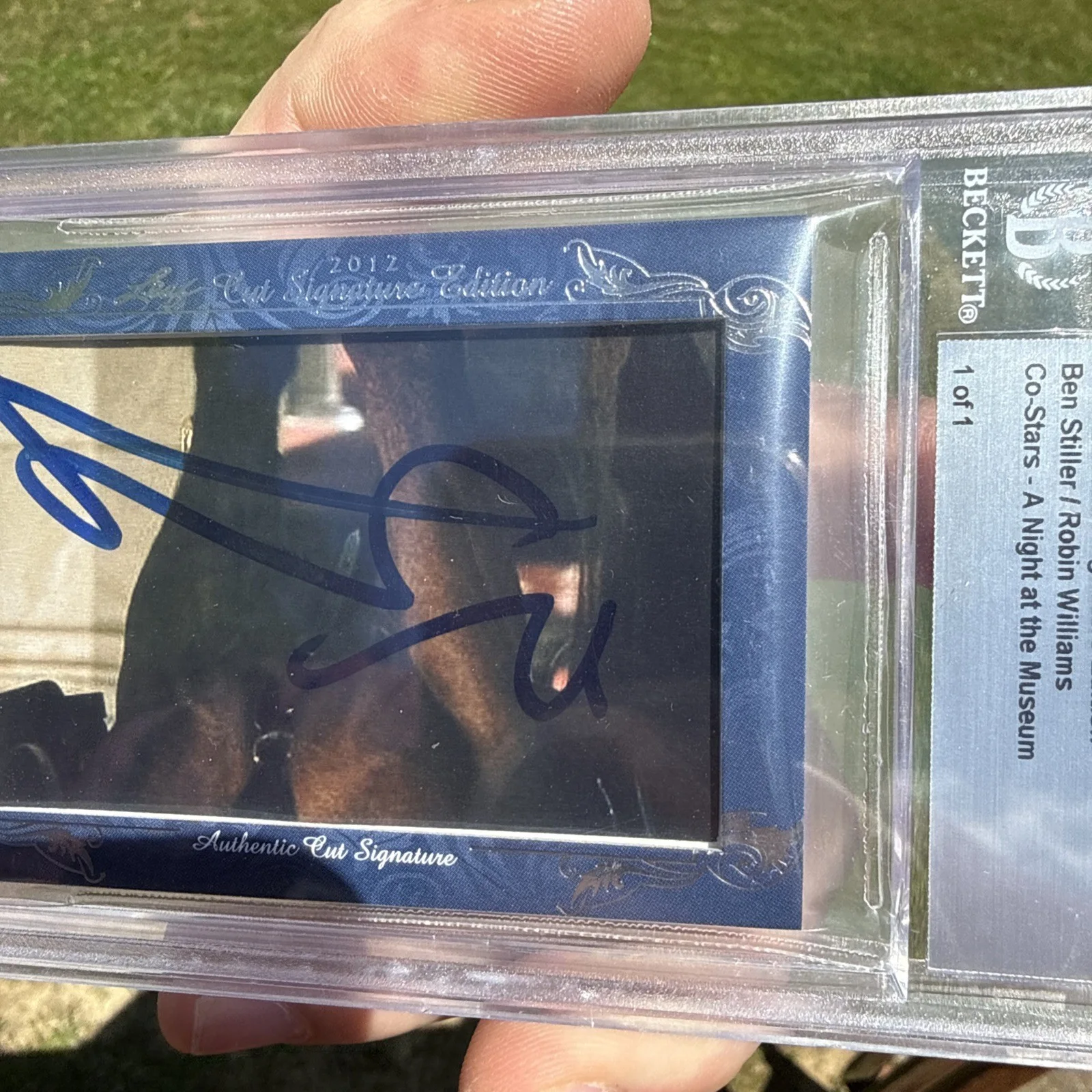 Robin Williams — 2010 Leaf Robin Williams And Ben Stiller Night At The Museum Cut Autographs BGS, изображение 5