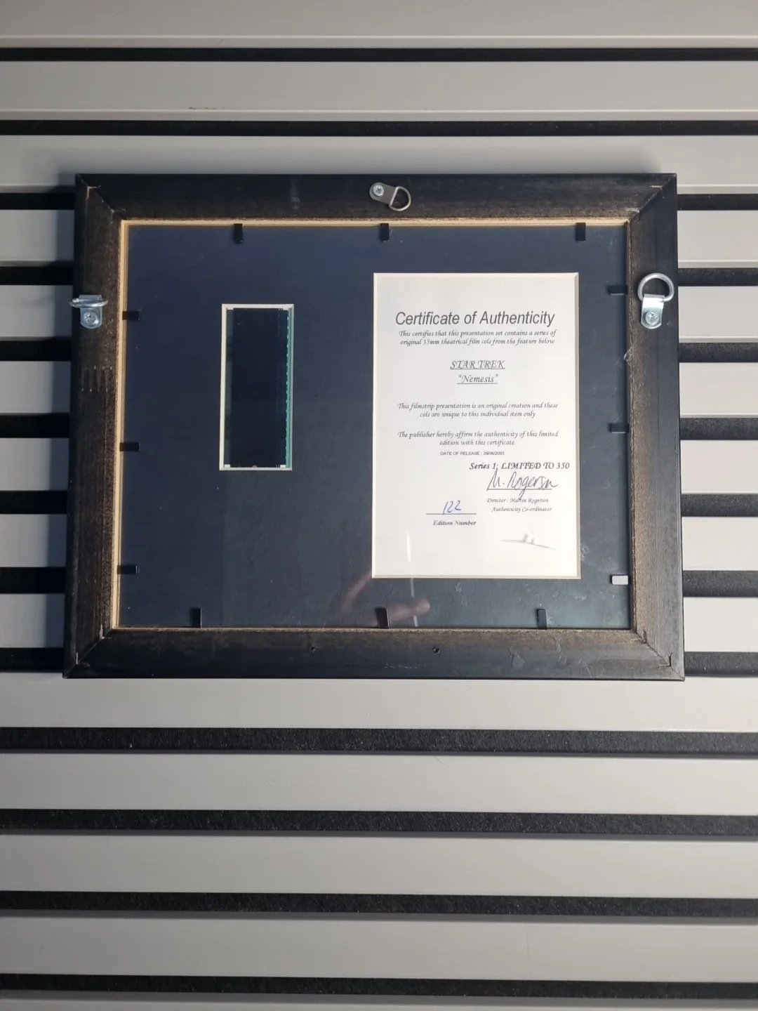 Star Trek - Nemesis Film Cell - Numbered Limited Edition No. 122 of 320 COA, изображение 2