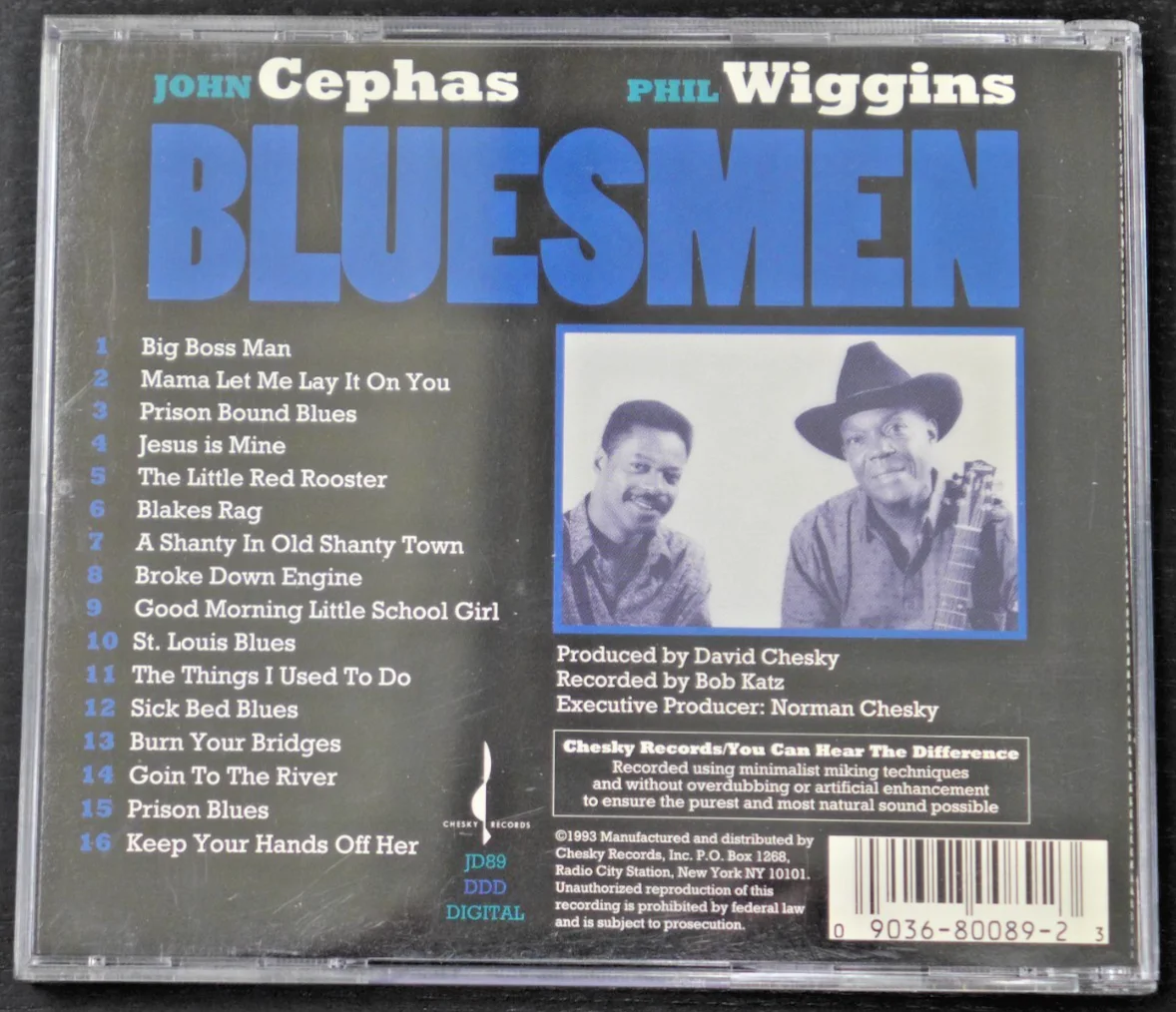 JOHN CEPHAS & PHIL WIGGINS AUTOGRAPHED BLUESMEN SIGNED CD BOOKLET & CD 1993, изображение 2