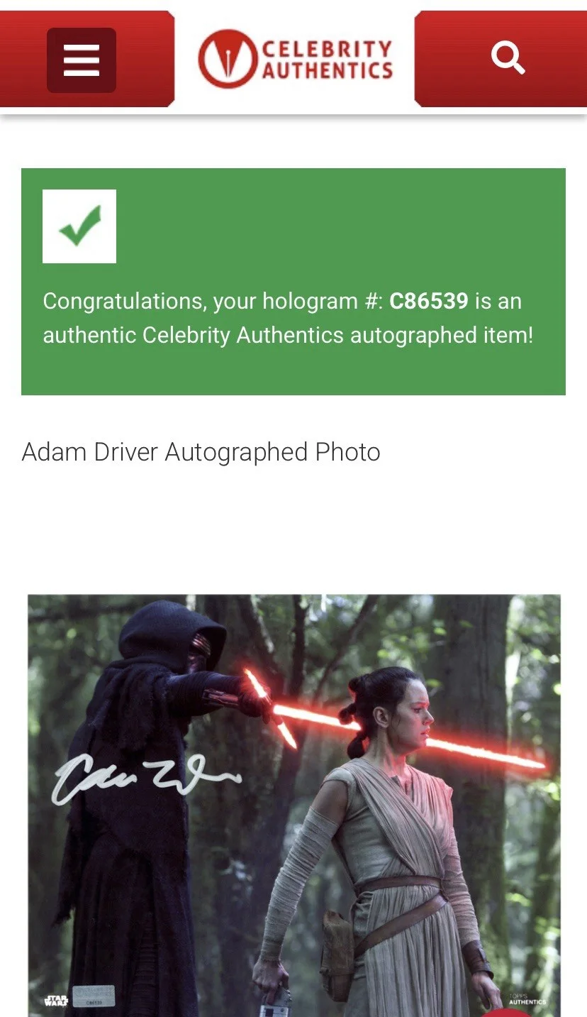 Adam Driver, Daisy Ridley — Adam Driver and Daisy Ridley Signed Star Wars 8x10 Photo - Beckett & CA Cert (A), image 3