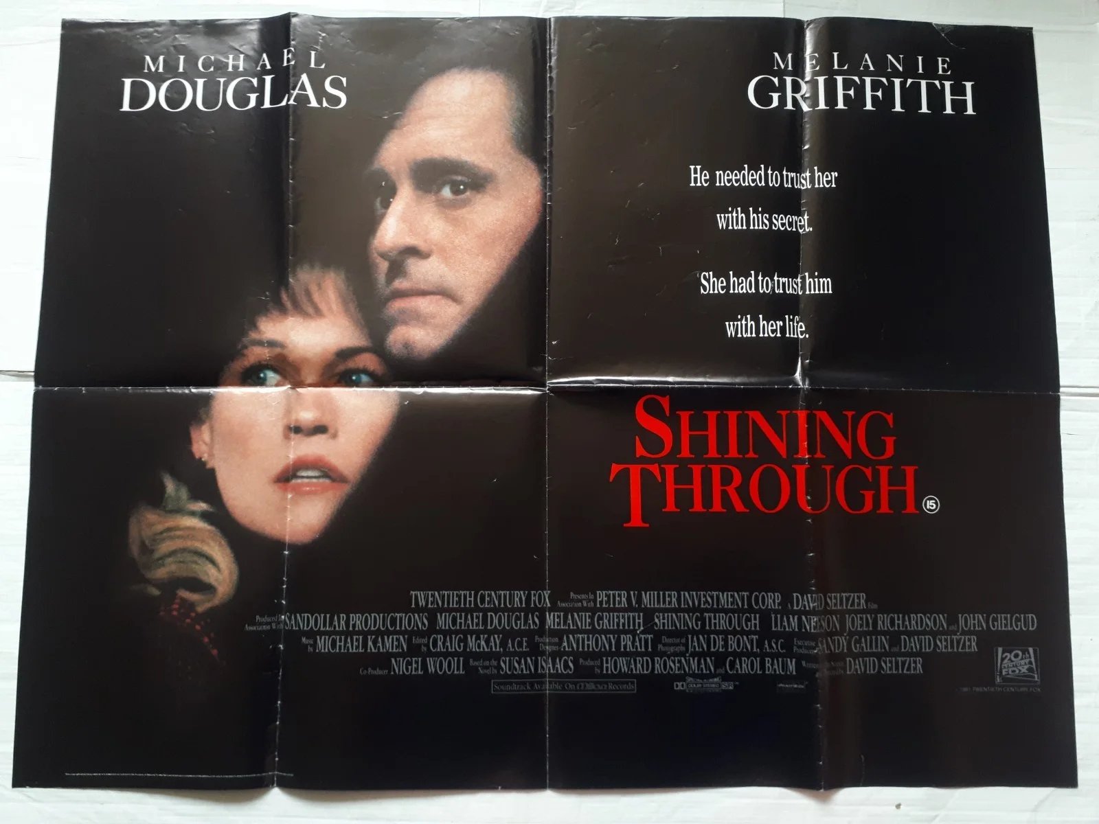 shining through 1991 ORIGINAL Poster UK Quad 30x40" 1990s michael douglas, изображение 2