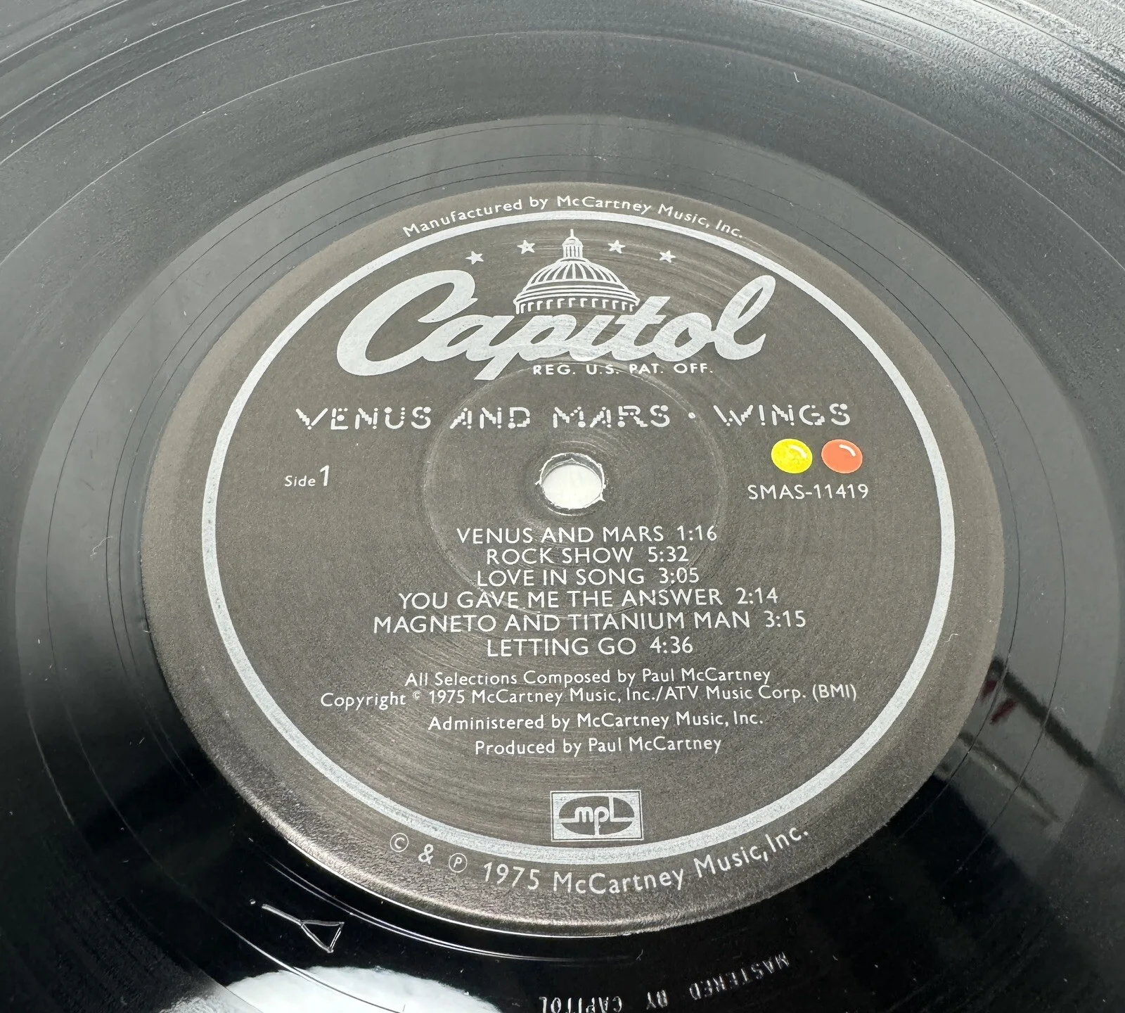 Venus and Mars Vinyl Record PAUL McCARTNEY LP~1975 USA 1st PRESS, image 2