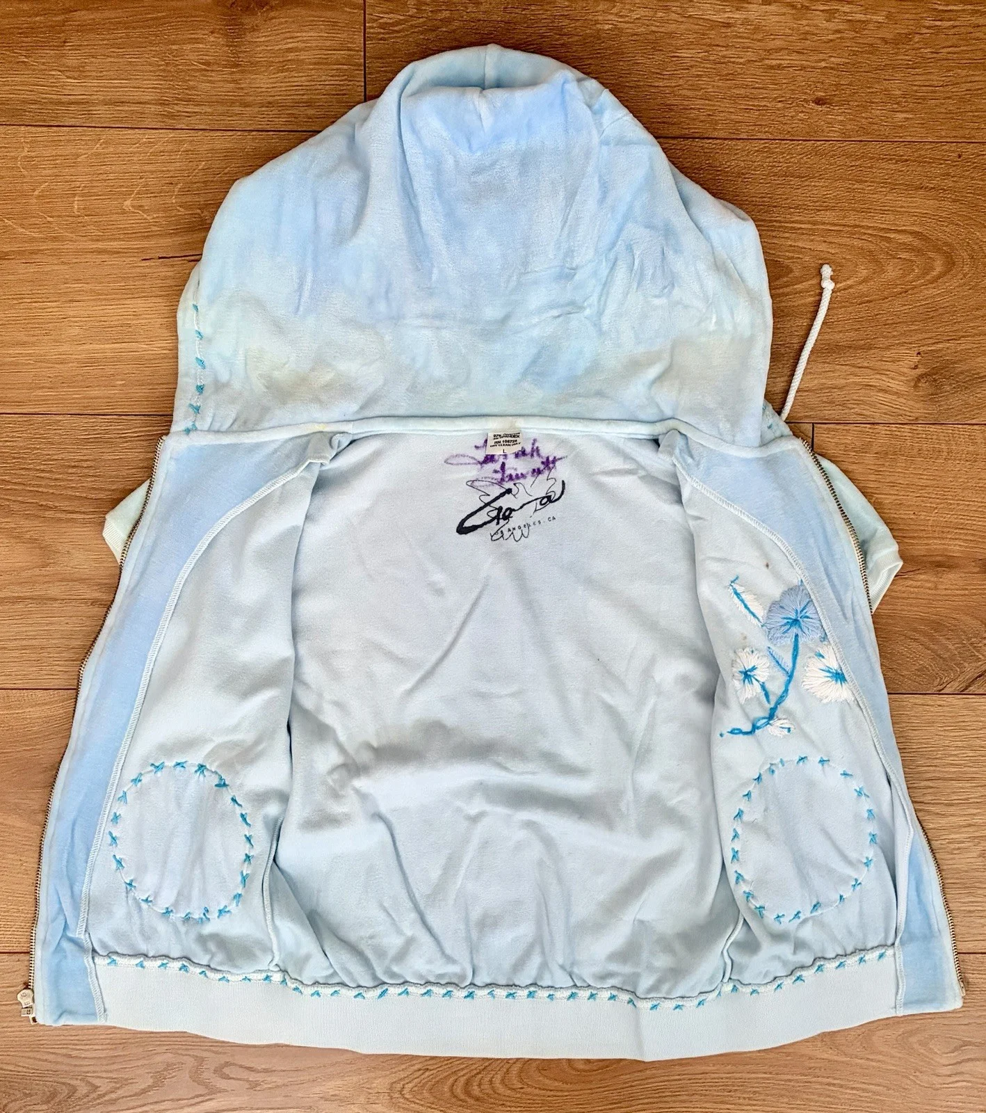 Farrah Fawcett — FARRAH FAWCETT PERSONAL BLUE VELOUR HOODIE OWNED & SIGNED CHARLIE'S ANGELS RARE!, изображение 5