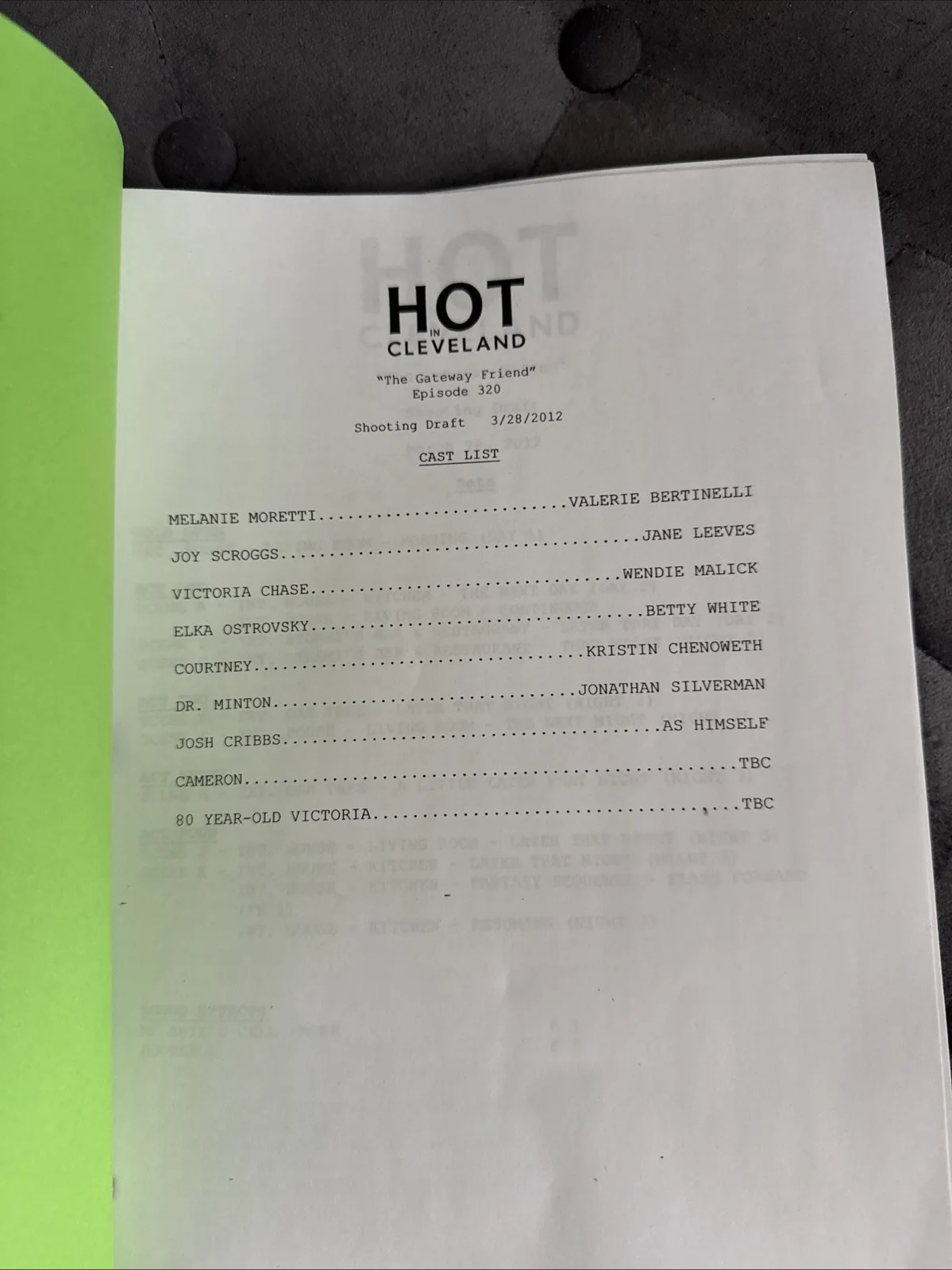Hot In Cleveland The Getaway Friend Ep 320 Signed Script Signed By Betty White, image 4