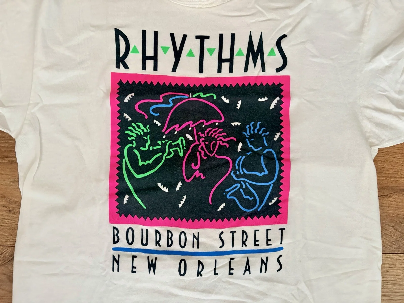 FARRAH FAWCETT SIGNED 90s T-SHIRT RYTHEMS BOURBON STREET NEW ORLEANS w/COA, изображение 3