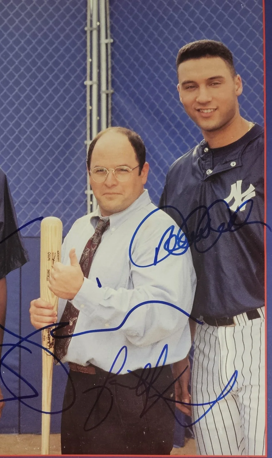 Jerry Seinfeld, Derek Jeter, J Alexander, B Williams — JERRY SEINFELD DEREK JETER JASON ALEXANDER B WILLIAMS SIGNED 11X14 PHOTO JSA LOA, изображение 4