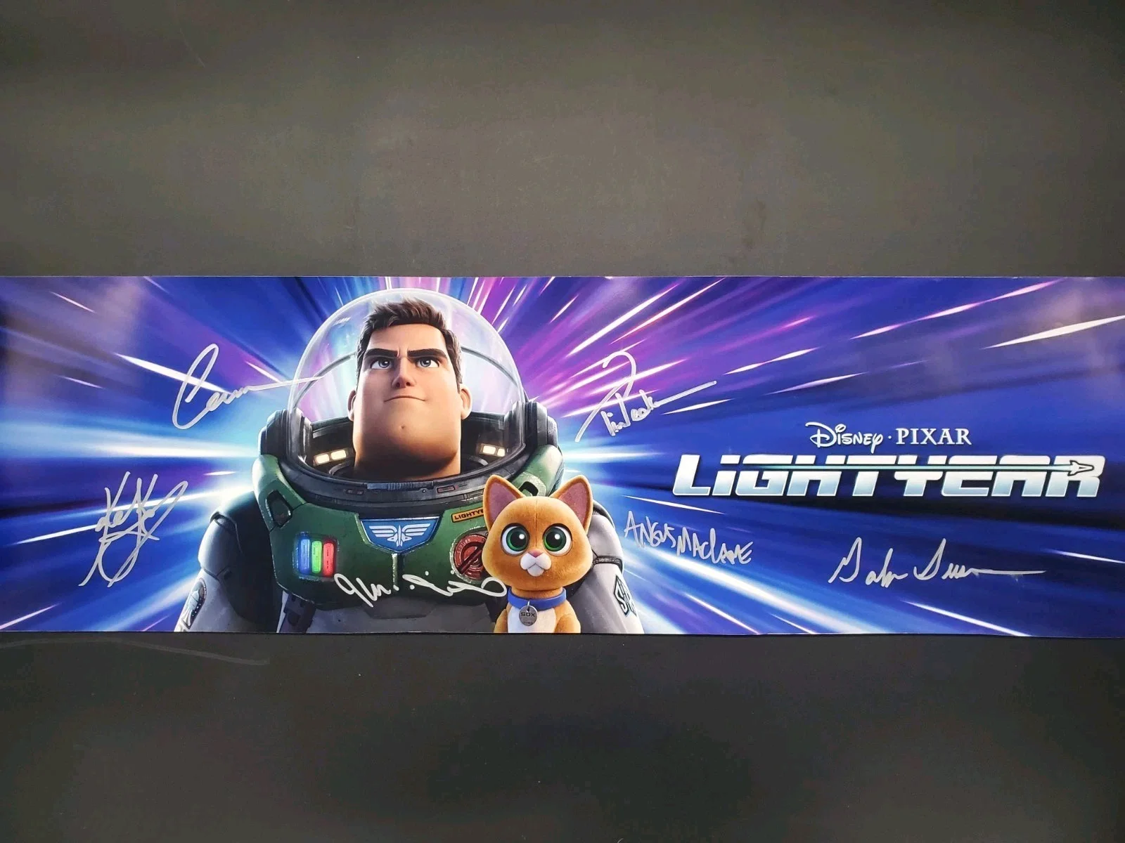 Chris Evans, Taika Waititi, Keke Palmer — Lightyear Cast Signed Autograph Framed 9x35 Picture Evans Waititi Palmer +3 More