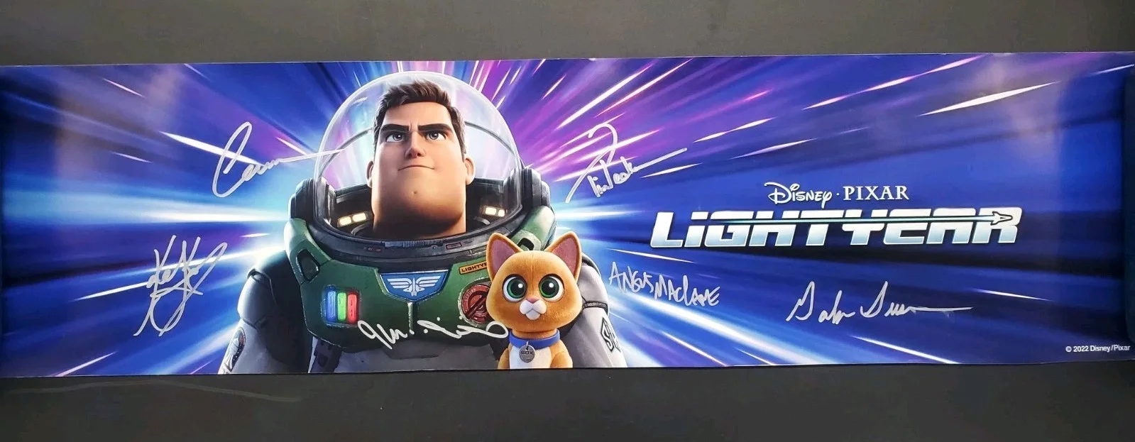 Chris Evans, Taika Waititi, Keke Palmer — Lightyear Cast Signed Autograph Framed 9x35 Picture Evans Waititi Palmer +3 More, image 2