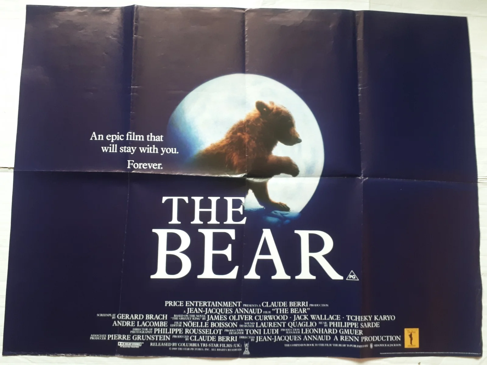 the bear 1988 ORIGINAL Poster UK Quad 30x40" 1980s L'Ours french, изображение 4