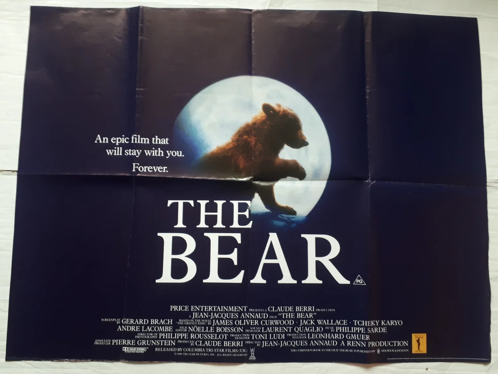 the bear 1988 ORIGINAL Poster UK Quad 30x40" 1980s L'Ours french, изображение 5