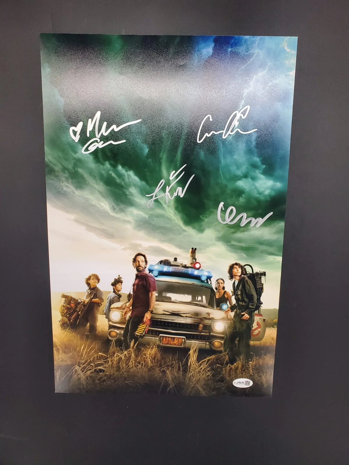Finn Wolfhard, Mckenna Grace, Celestre O'Connor, Logan Kim — Ghostbusters Afterlife 4X CAST SIGNED 11x17 Photo JSA Wolfhard Grace Kim Oconner, image 2