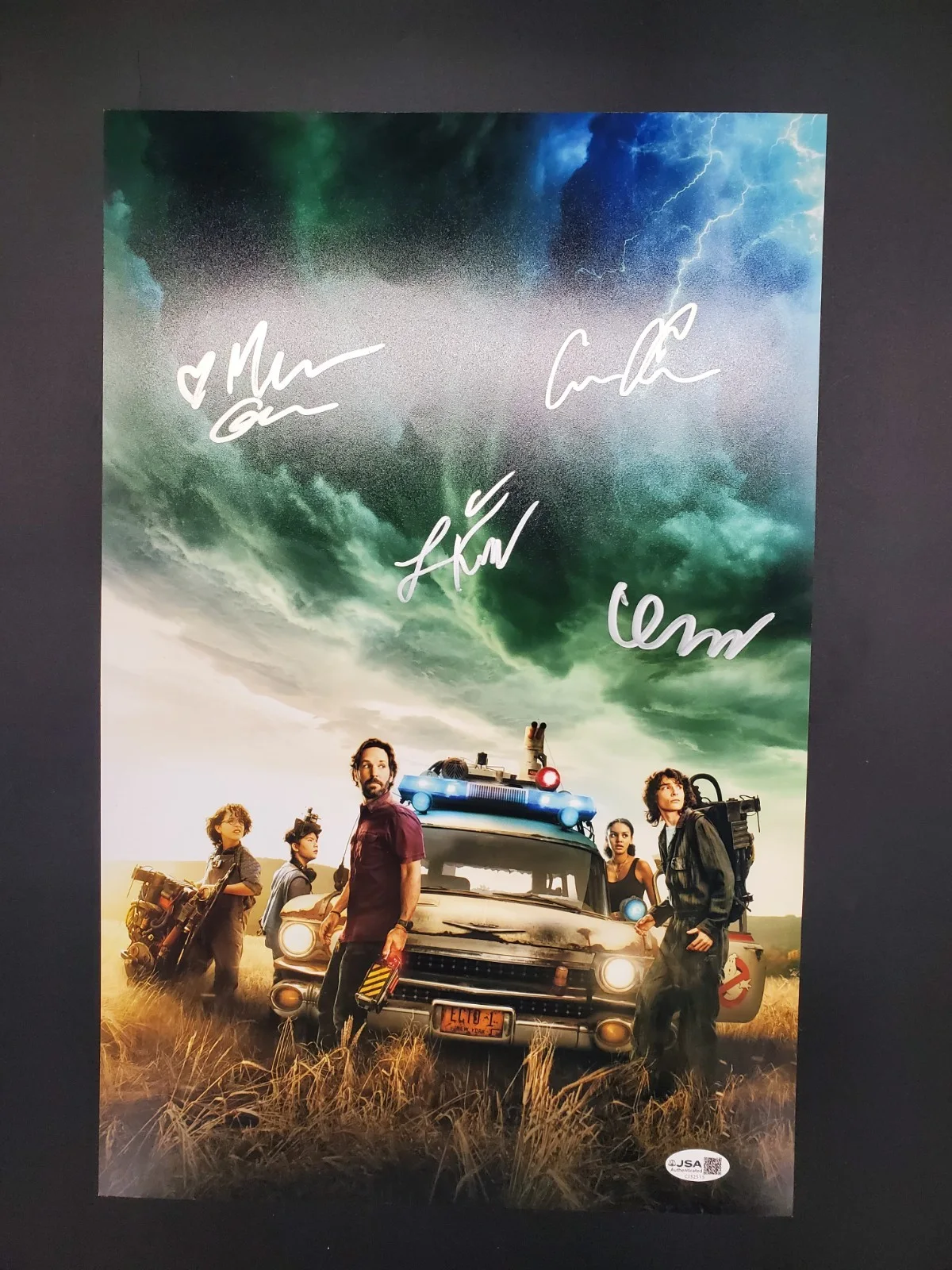 Finn Wolfhard, Mckenna Grace, Celestre O'Connor, Logan Kim — Ghostbusters Afterlife 4X CAST SIGNED 11x17 Photo JSA Wolfhard Grace Kim Oconner, image 3