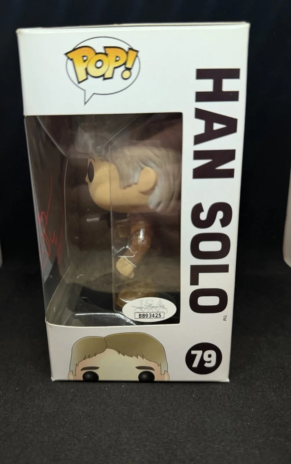 HARRISON FORD SIGNED FUNKO POP JSA COA AUTHENTIC AUTOGRAPH HAN SOLO 79, image 2