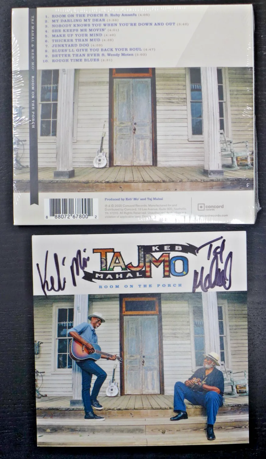 TAJ MAHAL KEB MO AUTOGRAPHED ROOM ON THE PORCH SIGNED ART CARD NEW SEALED CD, изображение 2