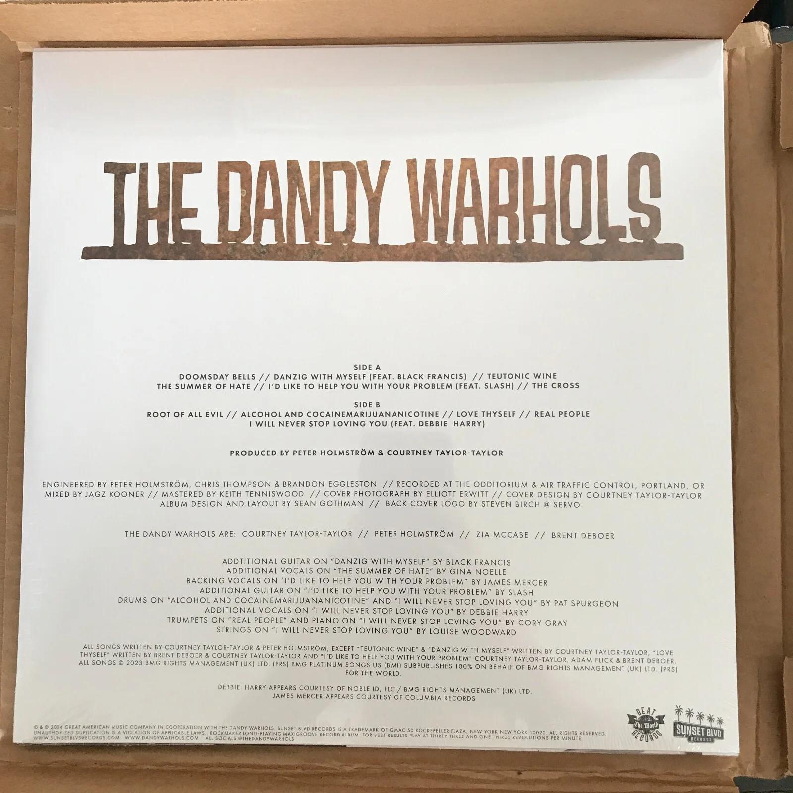 The Dandy Warhols SIGNED Autograph ROCKMAKER LP Insert 2024 All Band Members A, image 3