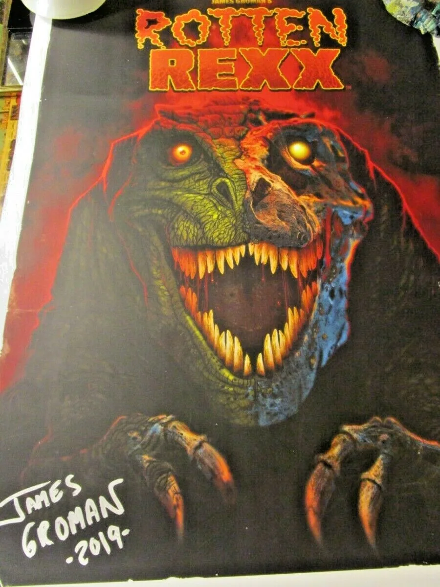 JAMES GROMAN — ROTTEN REXX SIGNED AUTOGRAPHED By JAMES GROMAN POSTER