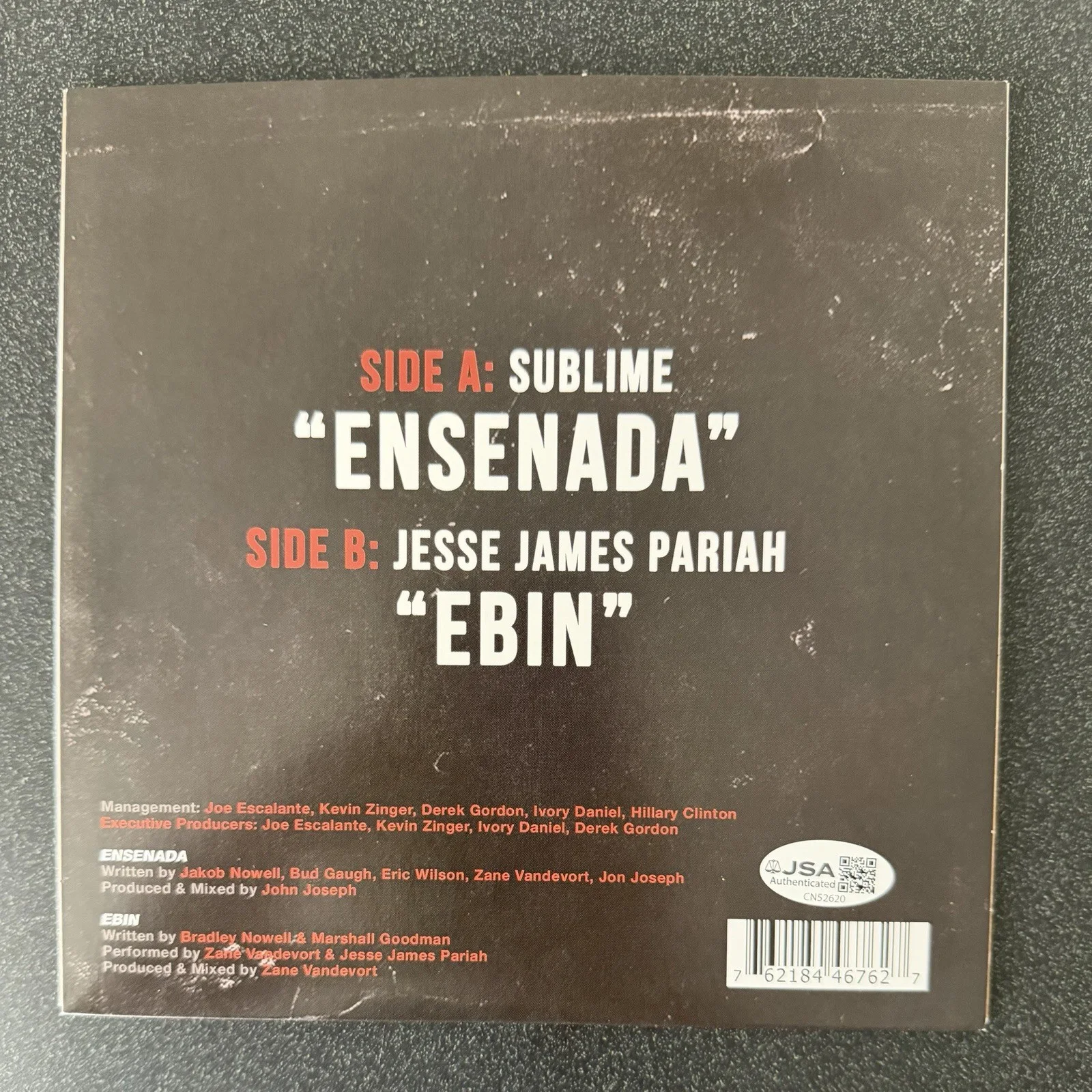 ERIC WILSON SIGNED SUBLIME ‘ENSANADA’ VINYL RECORD 7” SINGLE JSA COA, image 3