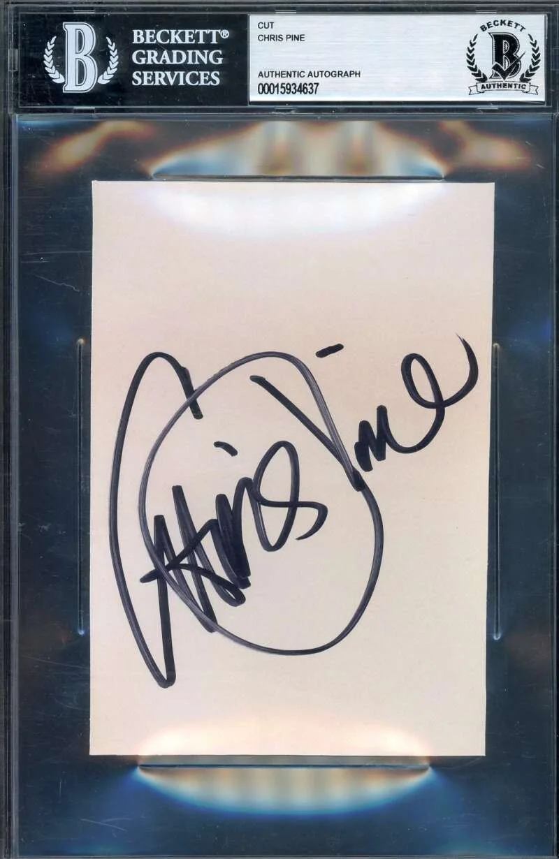 Chris Pine — Chris Pine Beckett BAS Signed Index Card Autograph