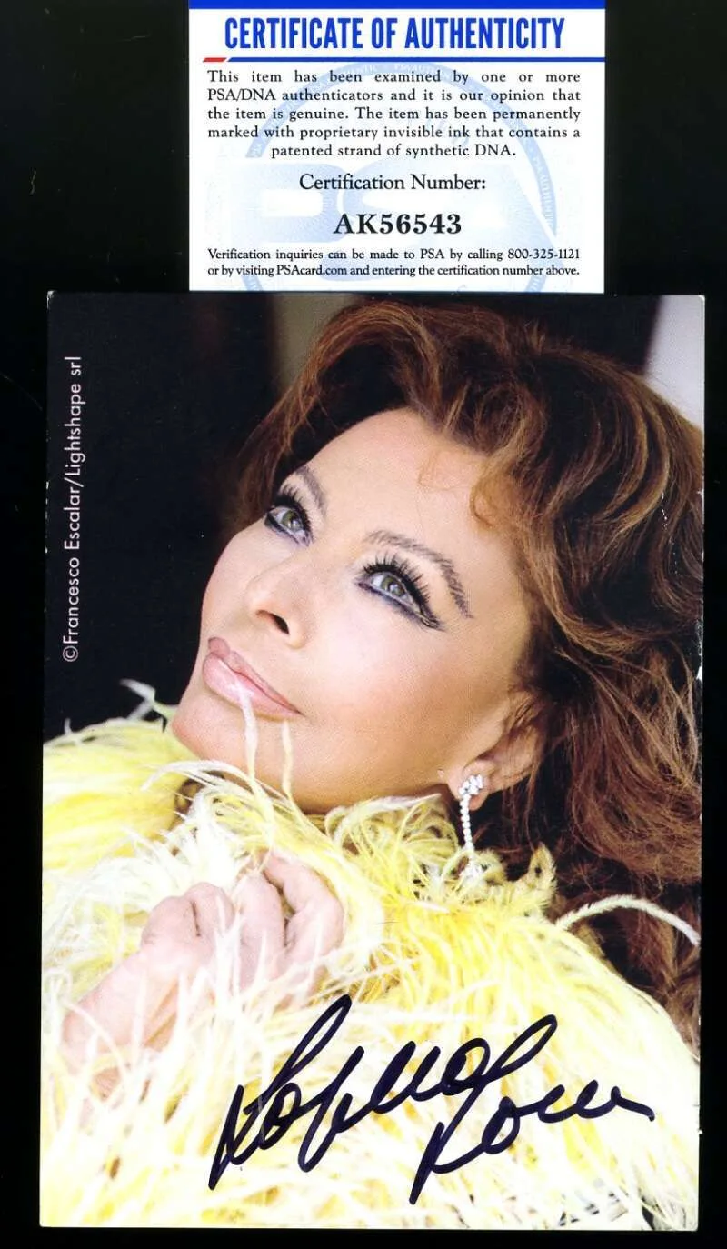 Sophia Loren — Sophia Loren PSA DNA Coa Signed 4x6 Photo Autograph