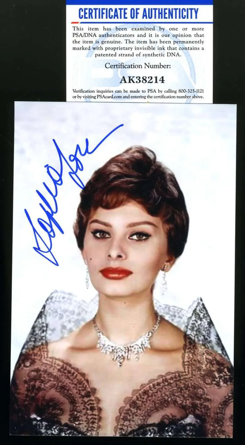 Sophia Loren — Sophia Loren PSA DNA Coa Signed 4x6 Photo Autograph 2