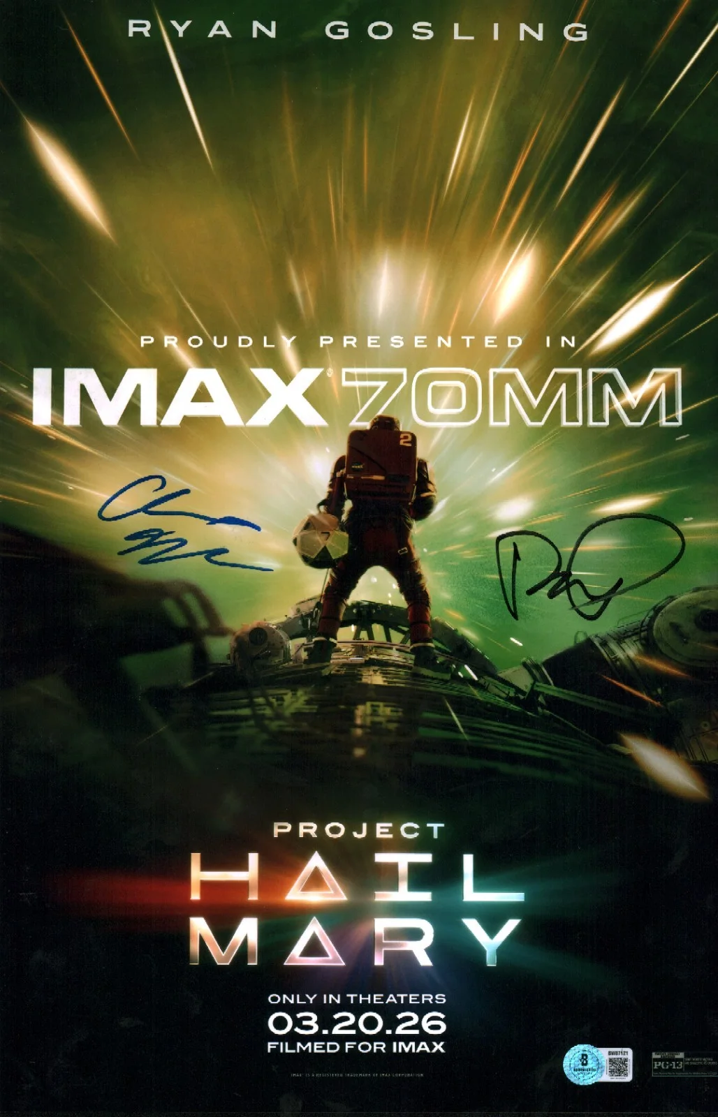 phil lord and chris miller — Phil Lord Chris Miller Signed Project Hail Mary Directors 11x17 Photo BAS COA