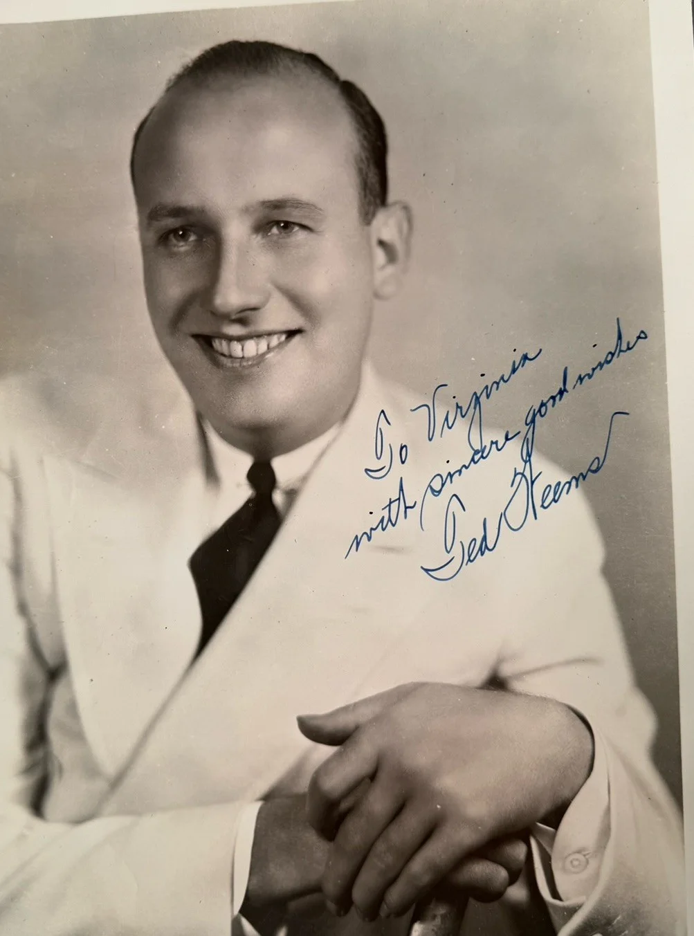 Vintage 1930s Ted Weems Signed Photo 8 X 10" Black White Big Band Musician, изображение 2