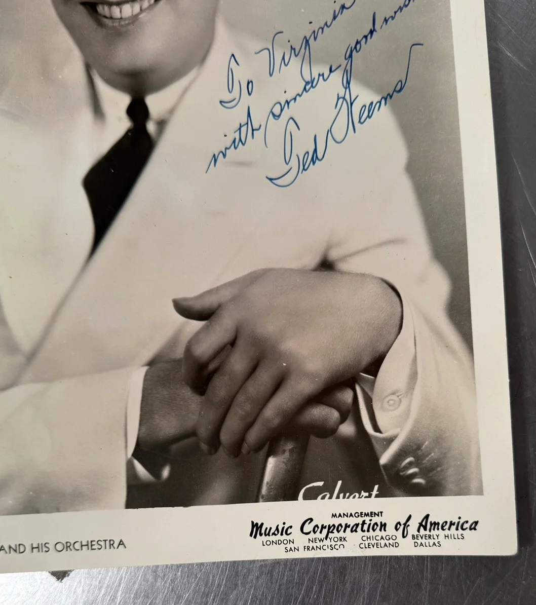 Vintage 1930s Ted Weems Signed Photo 8 X 10" Black White Big Band Musician, изображение 3