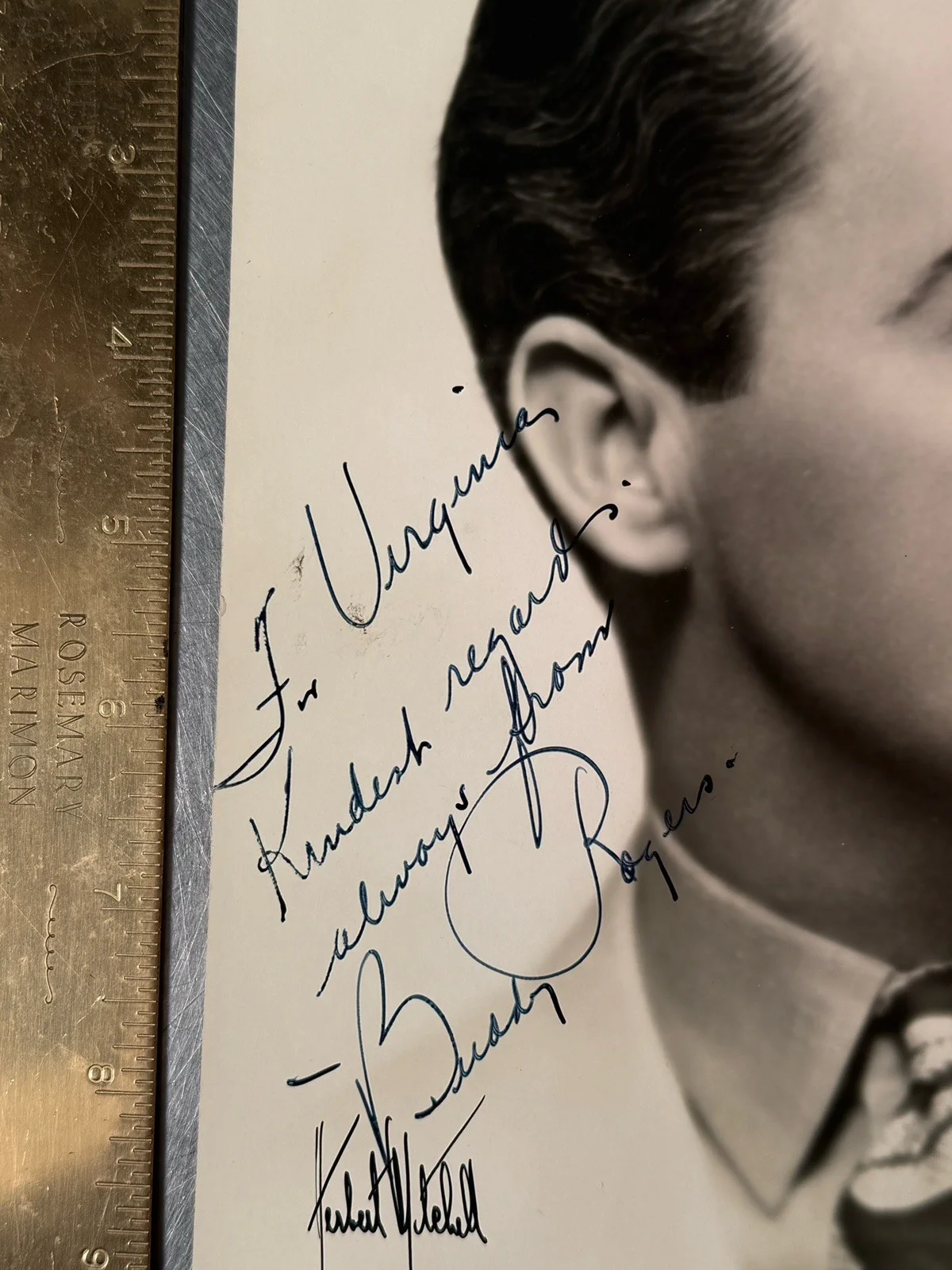Vintage 1930s Signed Charles Buddy Rogers Photo 8 X 10" Black White Movie Actor, изображение 3