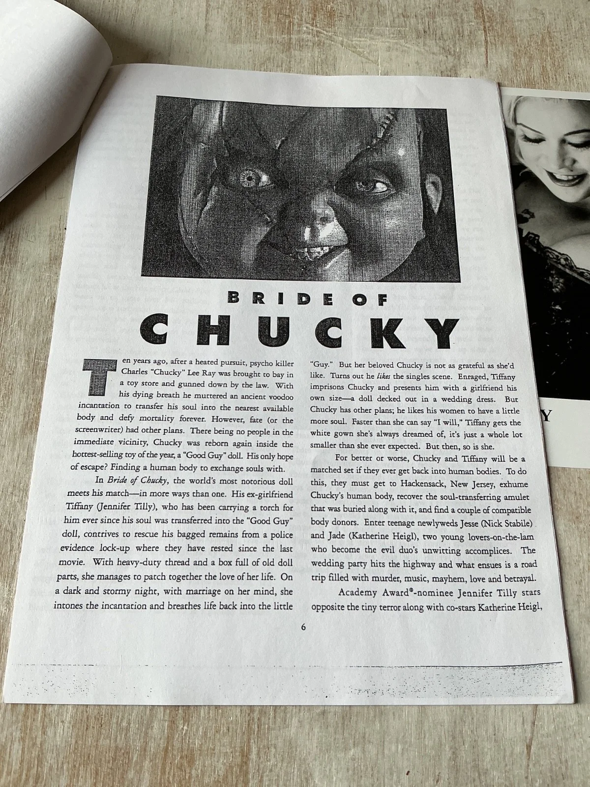 Horror Film Press Kit Bride of Chucky Original 1999 UK Vintage Movie Cinema, изображение 4