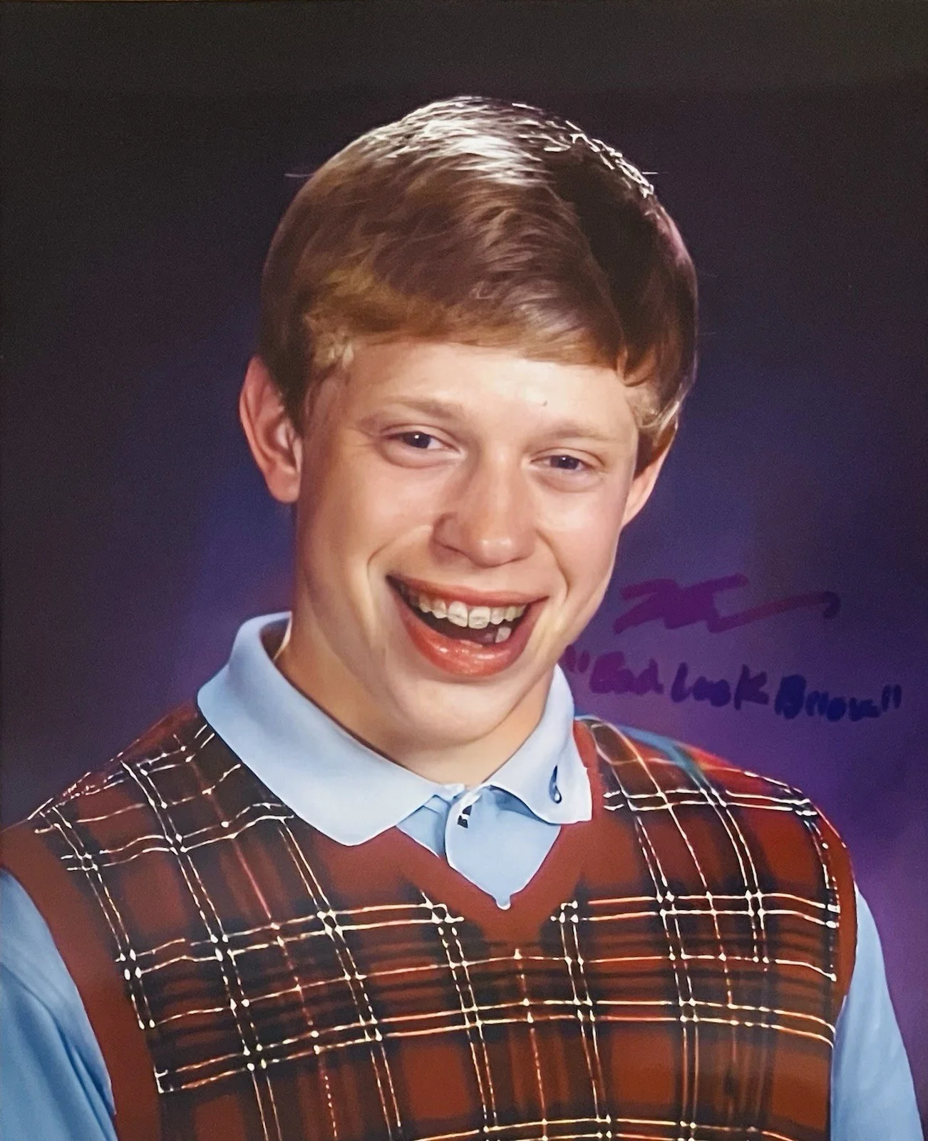 Kyle Bad Luck Brian Craven — Bad Luck Brian Autographed Signed 8x10 Photo Kyle Craven Meme Legend Y2K 90s