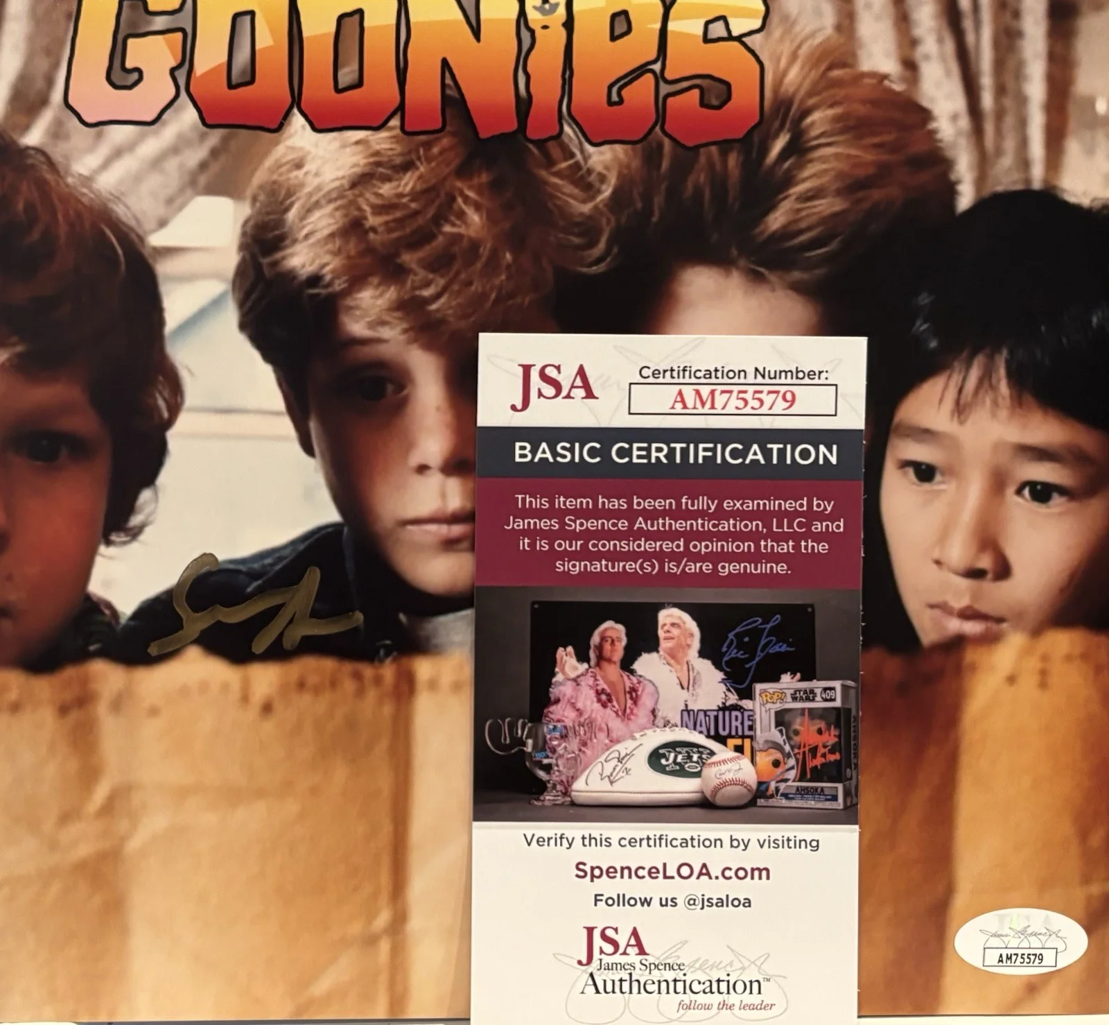 Sean Astin — The Goonies Mikey Walsh Sean Astin Autograph Gloss Photo Mint JSA COA Classic, image 3