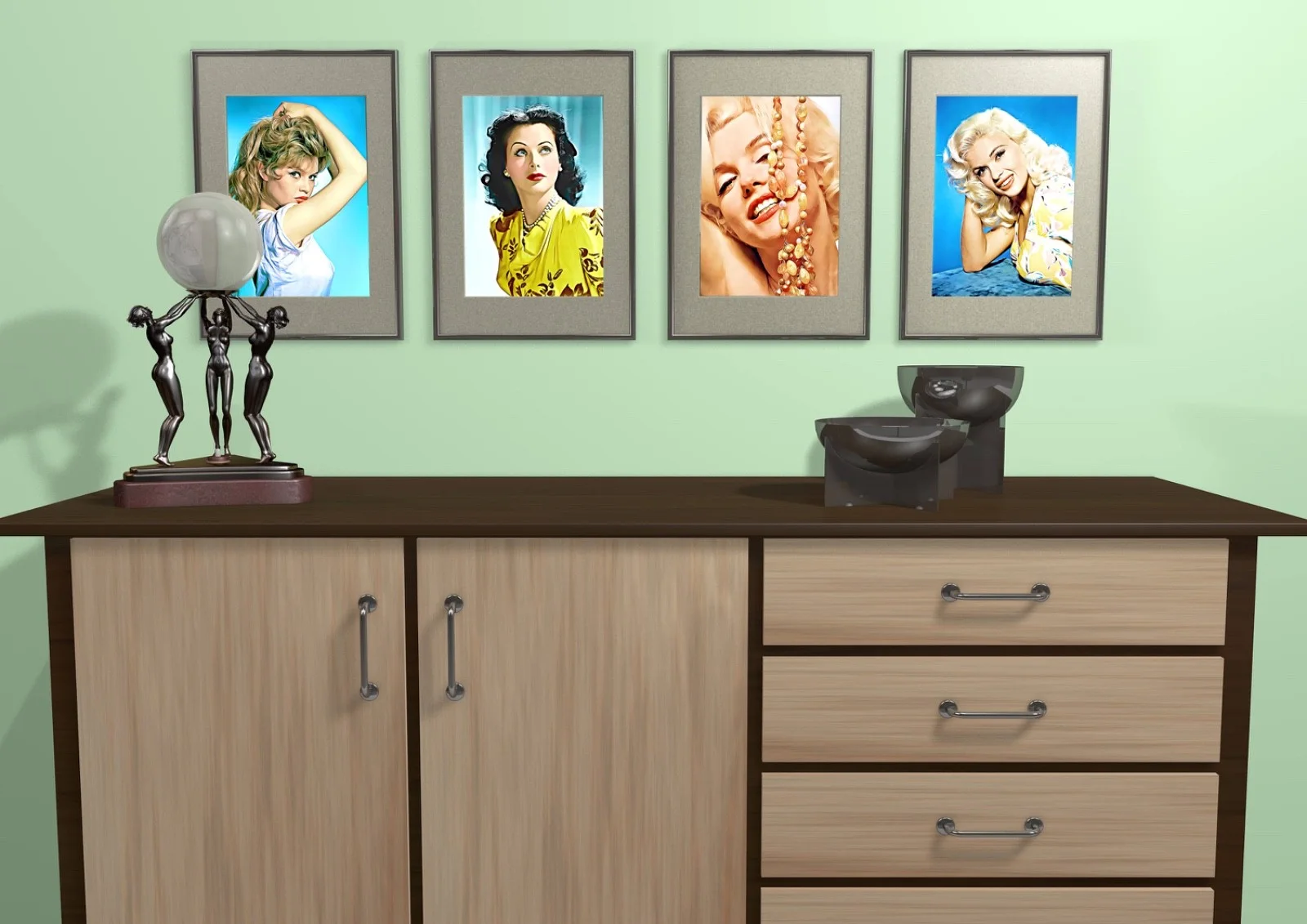 Carole Landis Watercolour Splash Illustration Print 04 (A4 Size - 210 x 297mm), image 2