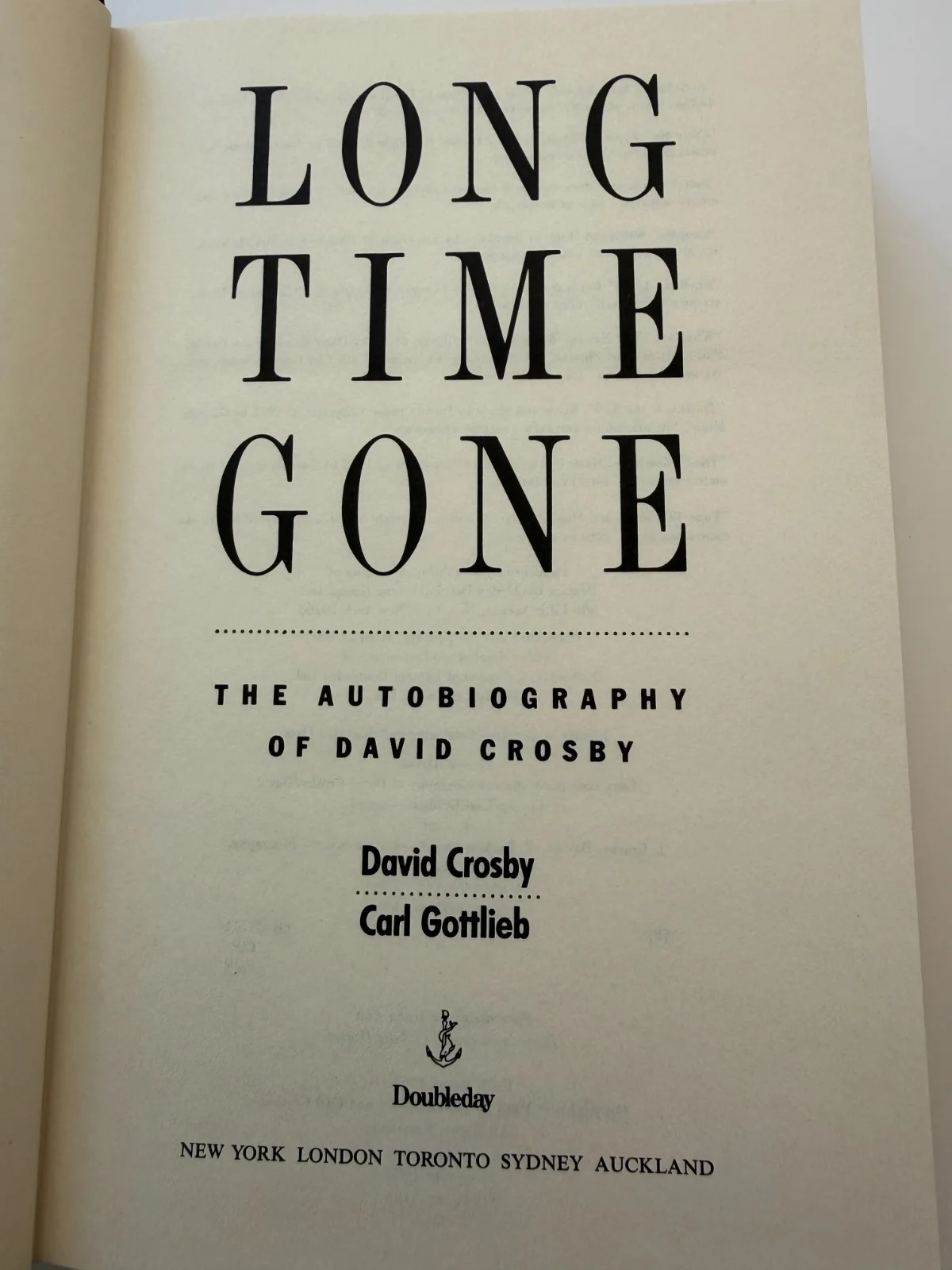 David Crosby Long Time Gone 1st ed. signed w/ 2 Authentic Signatures, изображение 4