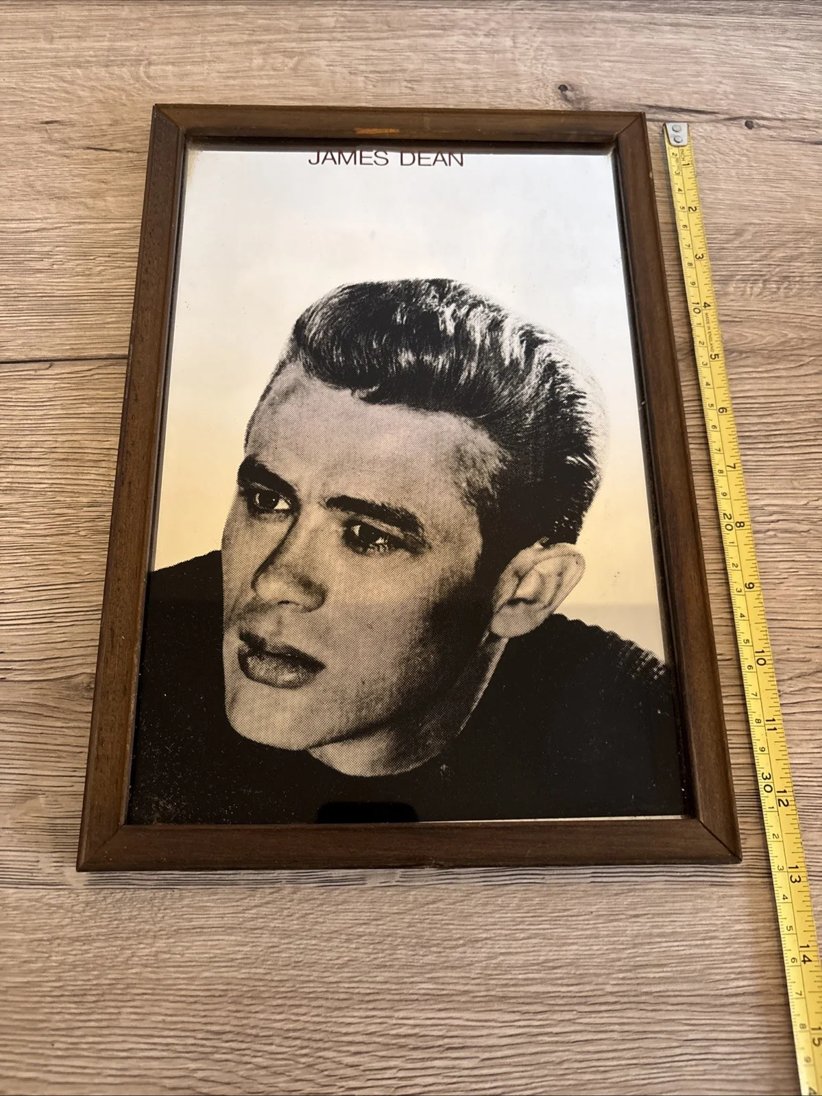 Vintage 1980's James Dean Mirror Picture Framed 13"x9" VGC Picture Bar decor, изображение 2
