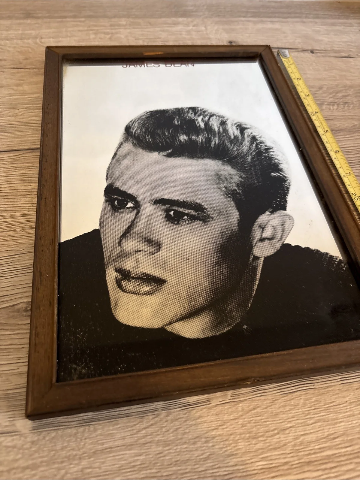 Vintage 1980's James Dean Mirror Picture Framed 13"x9" VGC Picture Bar decor, изображение 3