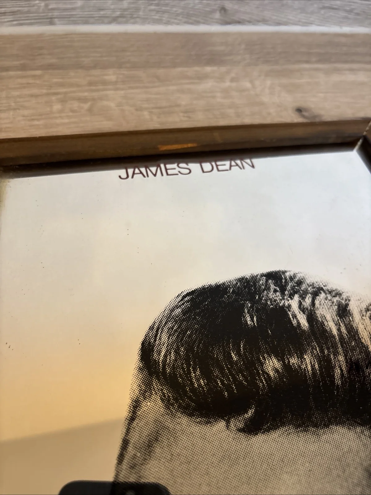 Vintage 1980's James Dean Mirror Picture Framed 13"x9" VGC Picture Bar decor, изображение 4