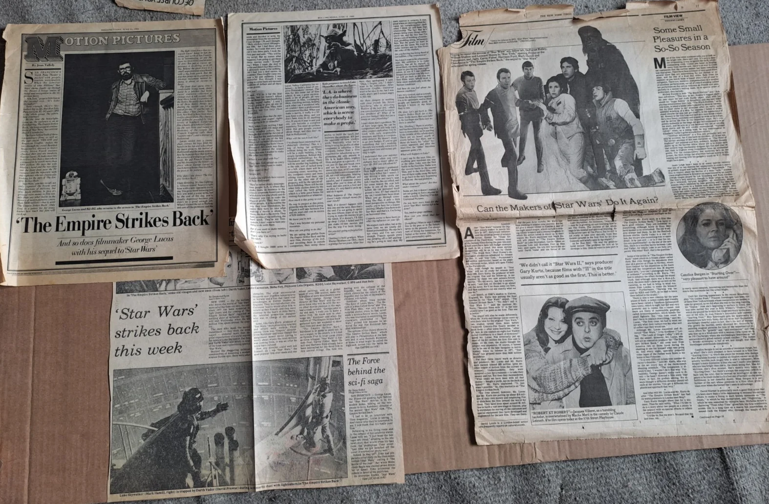 Original vintage STAR WARS EMPIRE 1980 newpaper press cuttings, изображение 2