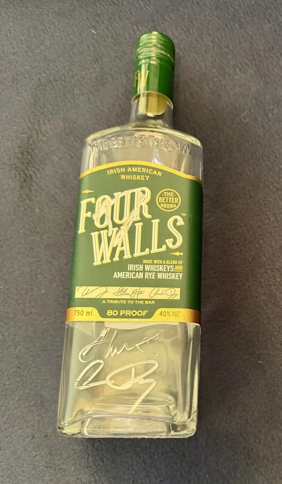Glenn Howerton And Charlie Day — ROB MCELHENNEY GLENN HOWERTON CHARLIE DAY Signed Four Walls Whiskey Bottle