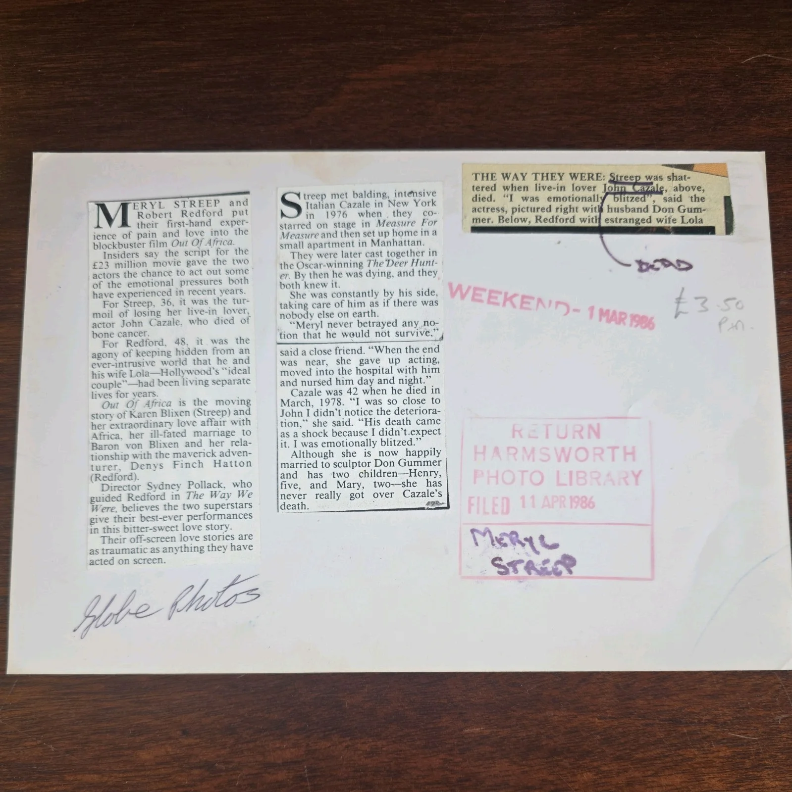 Original Vintage Meryl Streep Press Photo / Newspaper Archive Photograph, изображение 2