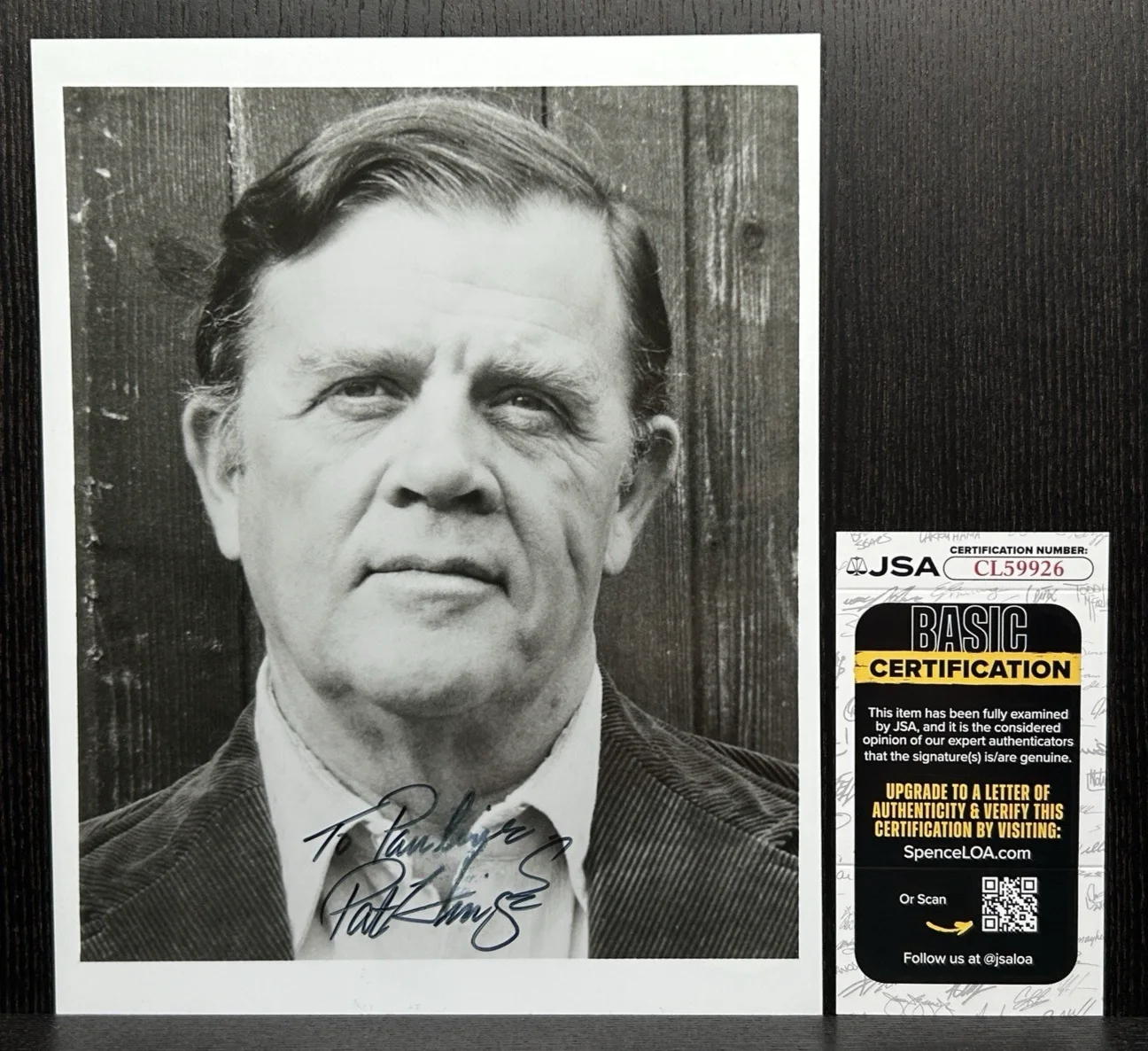 Pat Hingle — Actor Pat Hingle JSA COA 8x10 Signed Photo Original Authentic Autograph Batman