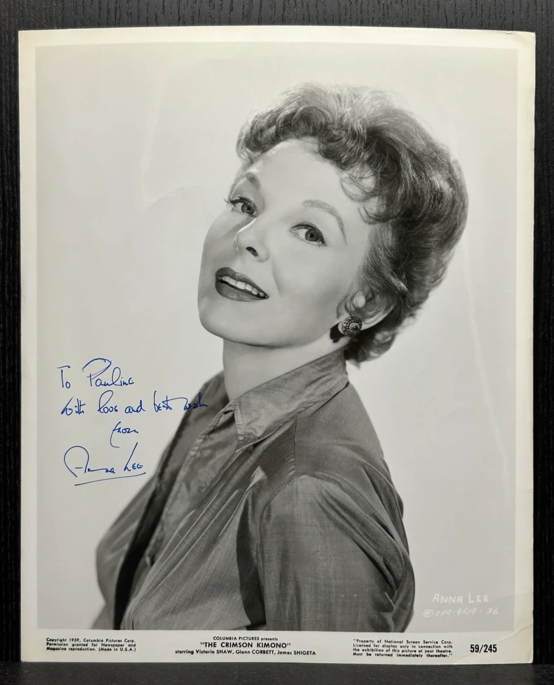 Anna Lee — ANNA LEE SIGNED 8x10 PHOTO Original 1959 Autograph JSA COA The Sound of Music, изображение 3