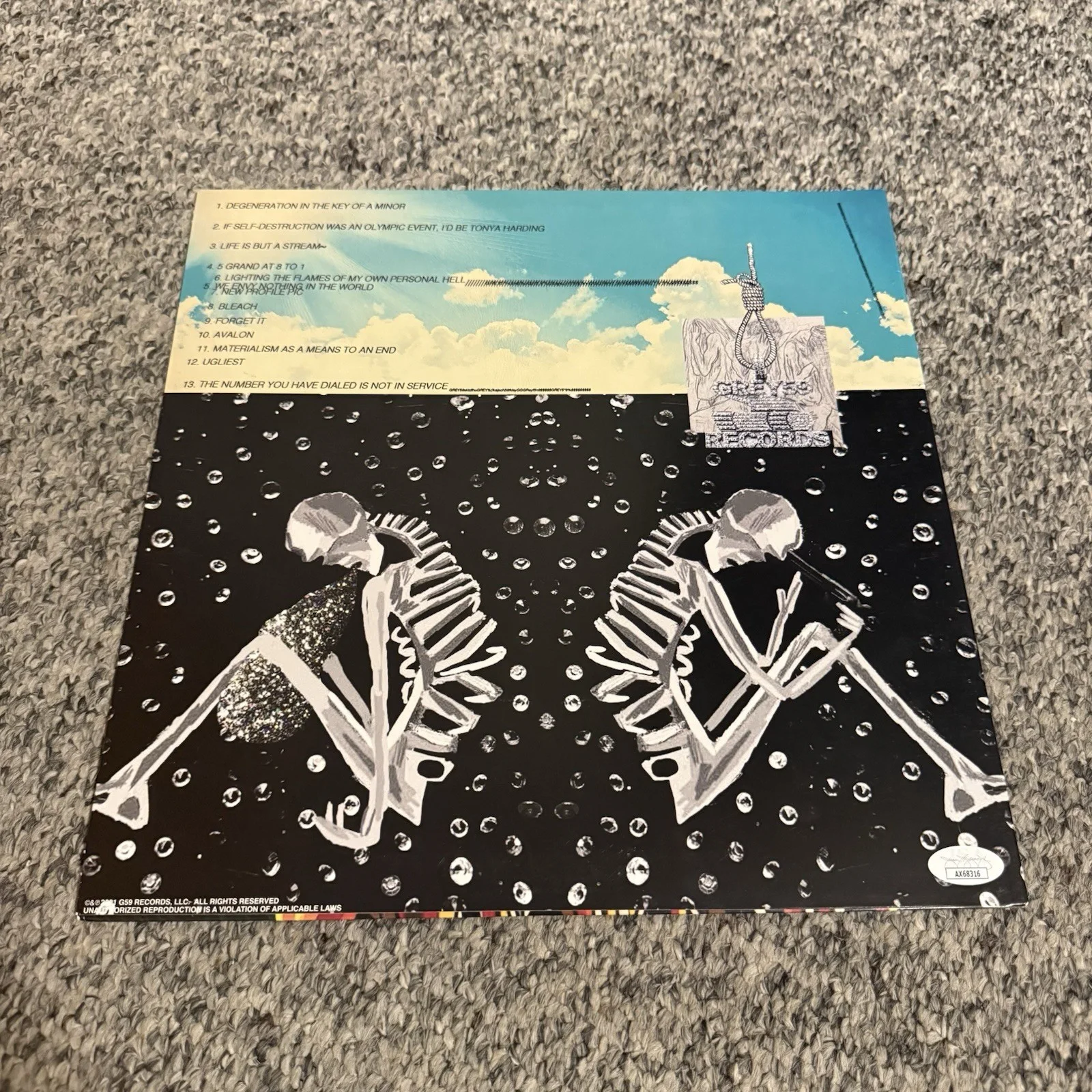 $UICIDEBOY$ SIGNED LONG TERM EFFECTS SUFFERING VINYL RECORD SUICIDEBOYS JSA COA, image 3