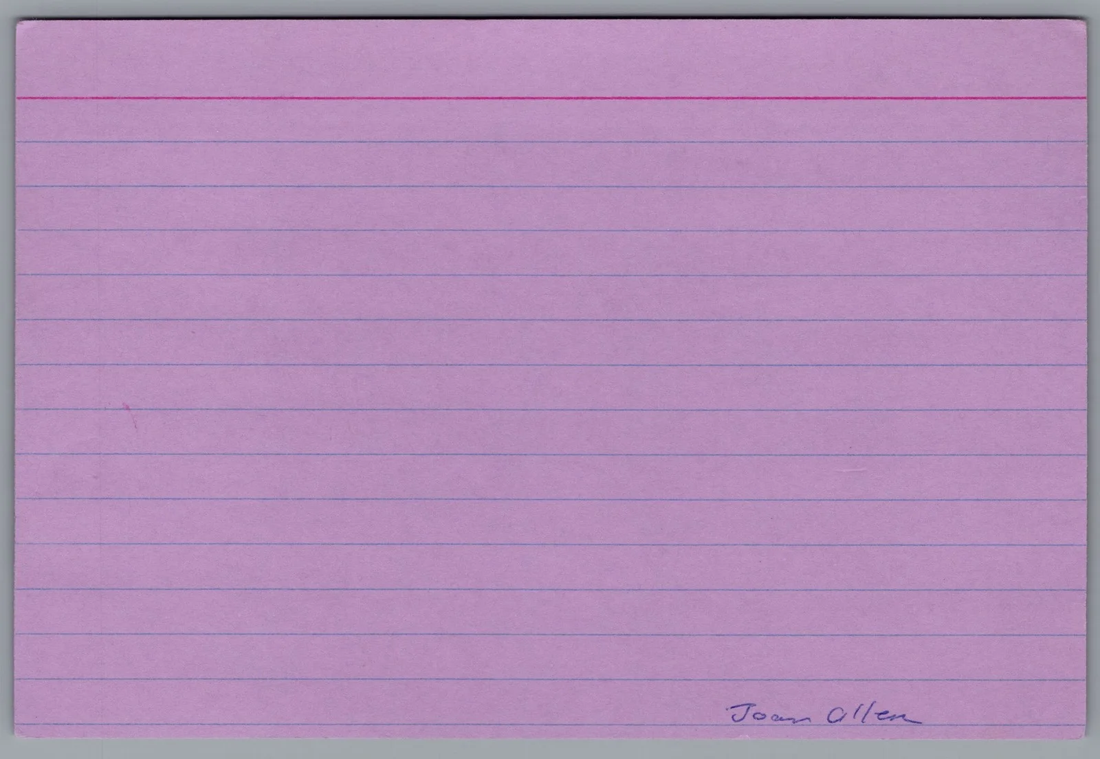 Joan Allen — Joan Allen Signed 4x6 Index Card Nixon Autographed, image 2