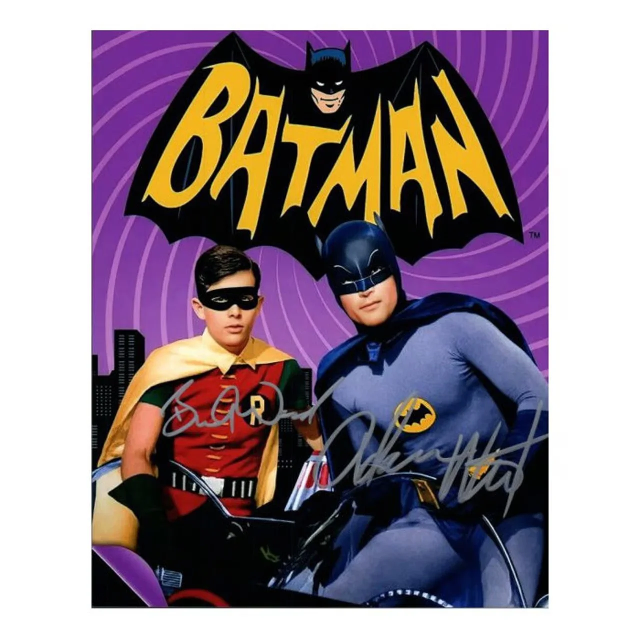 BATMAN CAST — 1966 BATMAN TV SHOW CAST SIGNED 8X11 PHOTO ADAM WEST BURT WARD AUTOGRAPH REPRINT