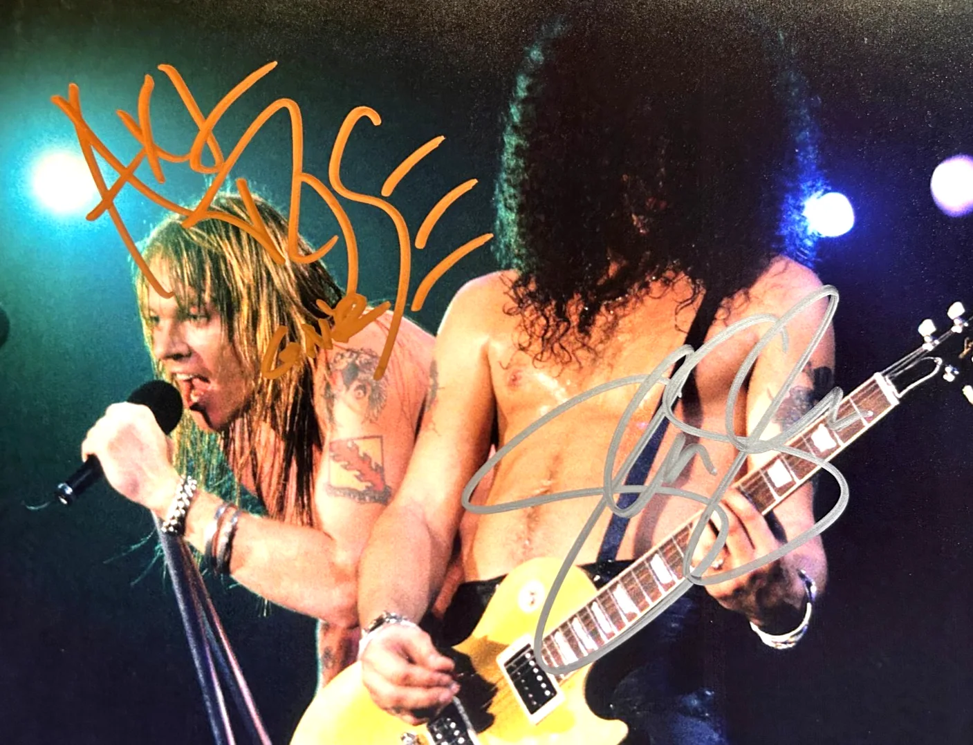 GUNS N' ROSES (Slash & Axl Rose) Signed Original 8x10" Authentic Autograph w/COA, изображение 3