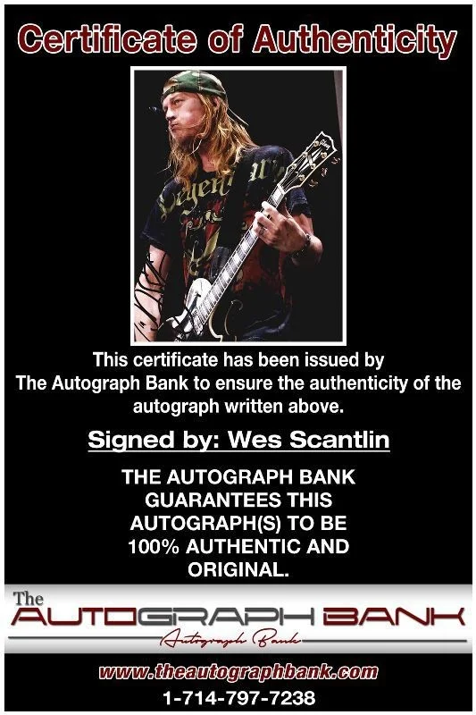 Wes Scantlin — Wes Scantlin Puddle Of Mud Authentic signed 8x10 photo |CERT Autographed 1326-o, image 2