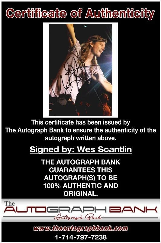 Wes Scantlin — Wes Scantlin Puddle Of Mud Authentic signed 8x10 photo |CERT Autographed 1326-q, image 2