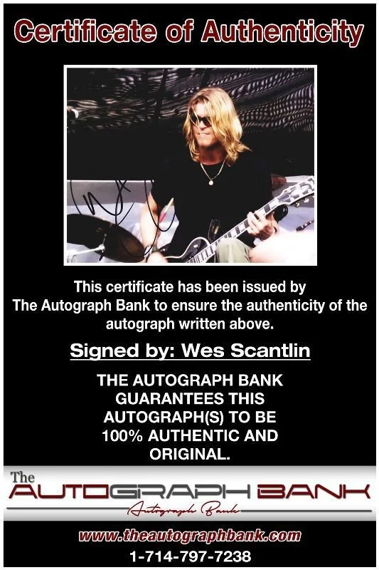 Wes Scantlin — Wes Scantlin Puddle Of Mud Authentic signed 8x10 photo |CERT Autographed 1326-m, изображение 2