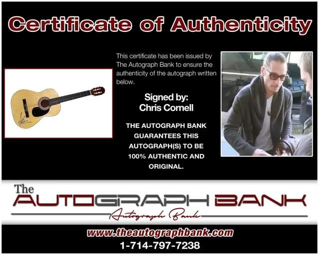 Chris Cornell — Chris Cornell Soundgarden authentic signed acoustic guitar W/ Certificate AG2, изображение 2