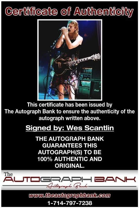 Wes Scantlin — Wes Scantlin Puddle Of Mud Authentic signed 8x10 photo |CERT Autographed 1326-u, изображение 2